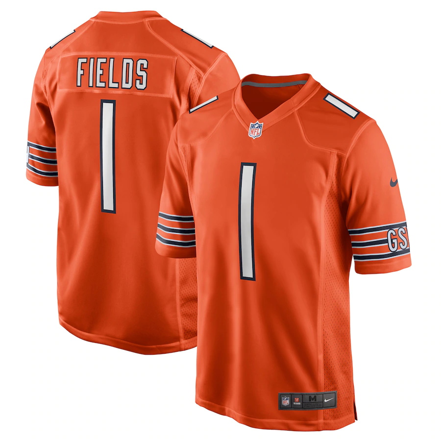 Men Chicago Bears Justin Fields Nike Orange 2021 NFL Draft First Round Pick Alternate Limited Jersey->youth nfl jersey->Youth Jersey